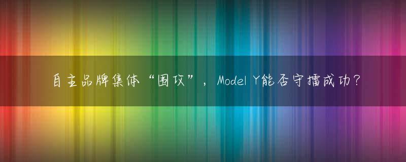 自主品牌集体“围攻”，Model Y能否守擂成功？