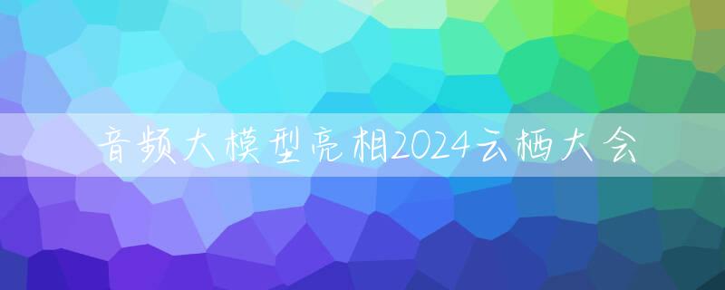 音频大模型亮相2024云栖大会