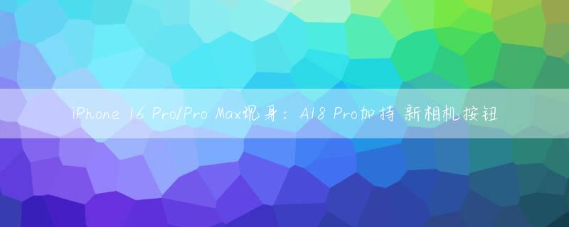 iPhone 16 Pro/Pro Max现身：A18 Pro加持 新相机按钮