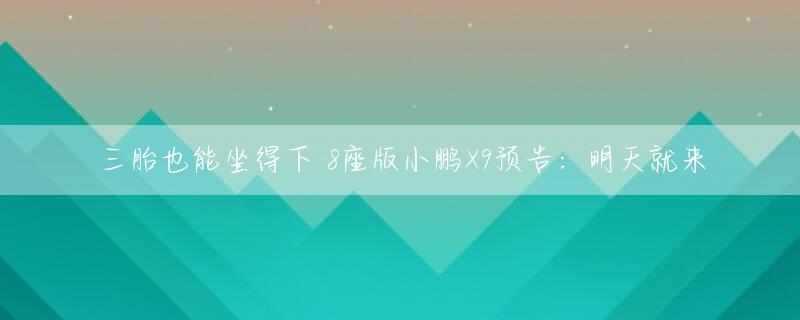 三胎也能坐得下 8座版小鹏X9预告：明天就来