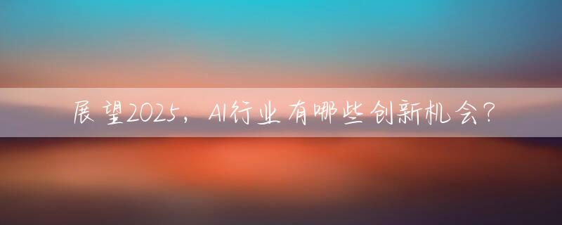 展望2025，AI行业有哪些创新机会？