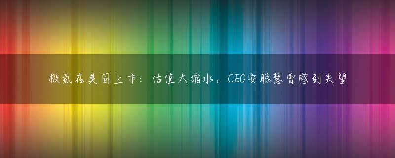 极氪在美国上市：估值大缩水，CEO安聪慧曾感到失望