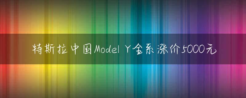 特斯拉中国Model Y全系涨价5000元