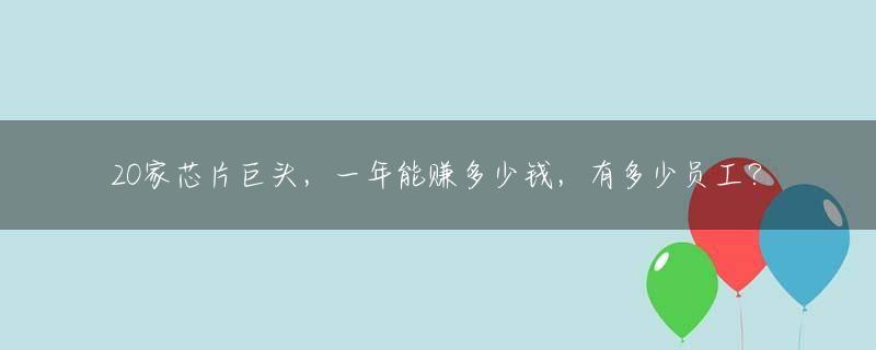 20家芯片巨头，一年能赚多少钱，有多少员工？