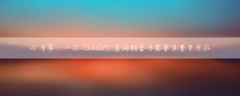 AI 专家：一次 ChatGPT 查询相当于需要浪费半升水