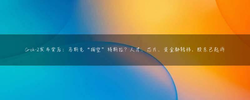 Grok-2发布背后：马斯克“掏空”特斯拉？人才、芯片、资金都转移，股东已起诉